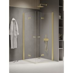 New Trendy New Soleo Light Gold K1943 kabina prysznicowa 70x70 cm kwadratowa złoty połysk/szkło przezroczyste