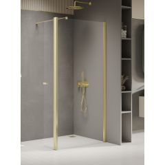 New Trendy New Soleo Light Gold K1970 ścianka prysznicowa walk-in 100 cm złoty połysk/szkło przezroczyste