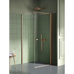 New Trendy New Soleo Copper Brushed K1981WP kabina prysznicowa 110x100 cm prostokątna miedź szczotkowany/szkło przezroczyste