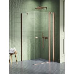 New Trendy New Soleo Copper Brushed K2002 kabina prysznicowa 120x80 cm prostokątna miedź szczotkowany/szkło przezroczyste