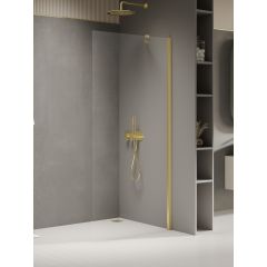 New Trendy New Soleo Light Gold K2098 ścianka prysznicowa walk-in 120 cm złoty połysk/szkło przezroczyste