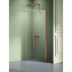 New Trendy New Soleo Copper Brushed K2105 ścianka prysznicowa walk-in 110 cm miedź szczotkowany/szkło przezroczyste