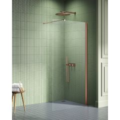 New Trendy New Soleo Copper Brushed K2105WP ścianka prysznicowa walk-in 110 cm miedź szczotkowany/szkło przezroczyste