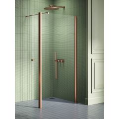 New Trendy New Soleo Copper Brushed K2113 ścianka prysznicowa walk-in 70 cm miedź szczotkowany/szkło przezroczyste