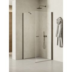 New Trendy New Soleo Gunmetal Brushed K2131 kabina prysznicowa 80x70 cm prostokątna grafitowy szczotkowany/szkło przezroczyste