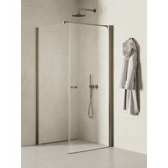 New Trendy New Soleo Gunmetal Brushed K2134WP kabina prysznicowa 100x80 cm prostokątna grafitowy szczotkowany/szkło przezroczyste