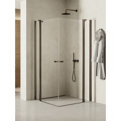 New Trendy New Soleo Gunmetal Brushed K2184 kabina prysznicowa 100x90 cm prostokątna grafitowy szczotkowany/szkło przezroczyste