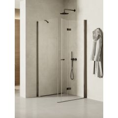 New Trendy New Soleo Gunmetal Brushed K2218 kabina prysznicowa 80x70 cm prostokątna grafitowy szczotkowany/szkło przezroczyste
