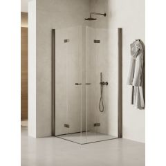 New Trendy New Soleo Gunmetal Brushed K2245 kabina prysznicowa 80x70 cm prostokątna grafitowy szczotkowany/szkło przezroczyste