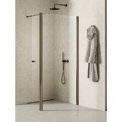 New Trendy New Soleo Gunmetal Brushed K2273 ścianka prysznicowa walk-in 90 cm grafitowy szczotkowany/szkło przezroczyste