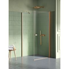 New Trendy New Soleo Copper Brushed K2287 kabina prysznicowa 80x70 cm prostokątna miedź szczotkowany/szkło przezroczyste
