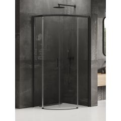 New Trendy Prime Black K3556 kabina prysznicowa 80x80 cm półokrągła czarny mat/szkło przezroczyste