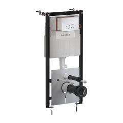 Omnires Eco Flush Set STFWCECO1R45RCR stelaż podtynkowy z przyciskiem spłukującym do miski wc wiszącej