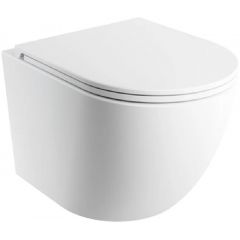 Omnires Ottawa OTTAWASPMWBM miska wc z deską wolnoopadającą wisząca bez kołnierza ze spłukiwaniem wirowym biały mat