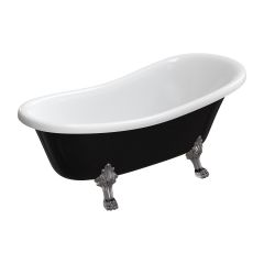 Omnires M+ ATENA168BCP wanna wolnostojąca 168x76 cm owalna biała-czarna