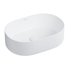 Omnires Mesa MESA460BM umywalka 46x31 cm owalna nablatowa biała