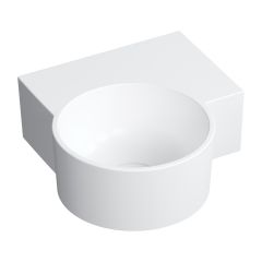 Omnires Ovo M+ OVO335UWPBM umywalka 33x34 cm narożna ścienna-nablatowa biała