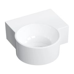 Omnires Ovo M+ OVO335UWPBP umywalka 33x34 cm narożna ścienna-nablatowa biała