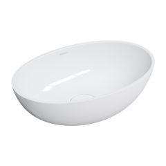Omnires Shell M+ SHELL500UNBP umywalka 50x32 cm owalna nablatowa biała