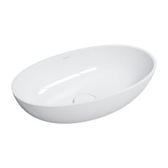 Omnires Shell M+ SHELLUNBP umywalka 60x35 cm owalna nablatowa biała