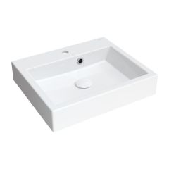 Omnires Thasos M+ THASOS500ZPBP umywalka 50x42 cm prostokątna ścienna-nablatowa biała