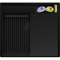 Primagran Oslo 60 Pocket Multilevel zlewozmywak granitowy 58x53 cm czarny O_OOCKC-001