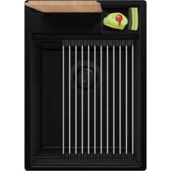 Primagran Oslo 40 Pocket Multilevel zlewozmywak granitowy 38x53 cm czarny O_OOFKC-001