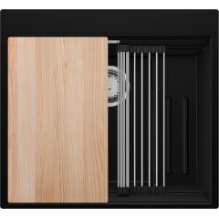 Primagran Oslo Step MAX 60 Multilevel zlewozmywak granitowy 58x53 cm czarny O_OOIKC-001