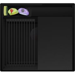 Primagran Oslo 60 Pocket Multilevel zlewozmywak granitowy 58x53 cm czarny O_OOLKC-001