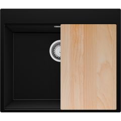 Primagran Oslo XXL 60 Top zlewozmywak granitowy 58x50 cm czarny O_OONKC-001