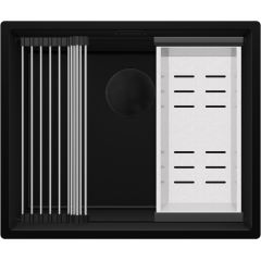 Primagran Praga XXL 60 Level zlewozmywak granitowy 56x47 cm czarny O_OP6KC-001