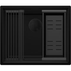 Primagran Praga XXL 60 Level zlewozmywak granitowy 56x47 cm czarny O_OP6KC-002