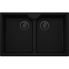 Primagran Madryt XL 80 Twin zlewozmywak granitowy 78x50 cm czarny O_ORTKC-001