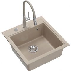 Quadron Peter HCQP5052BEZK3922505BSBE zlewozmywak z baterią beżowy/stal