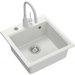 Quadron Peter HCQP5052BIK3323503WHM zlewozmywak z baterią biały/biały