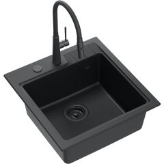Quadron Peter HCQP5052BLMPC3922505BLM zlewozmywak z baterią czarny/czarny