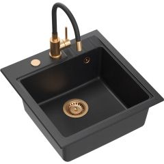 Quadron Peter HCQP5052CZK3323503PVDC1 zlewozmywak z baterią czarny/czarny