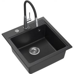 Quadron Peter HCQP5052CZK3922505BSBL zlewozmywak z baterią czarny/stal