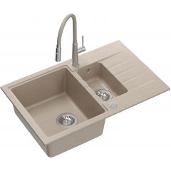 Quadron Peter HCQP57850BEZK3922505BSBE zlewozmywak z baterią beżowy/stal