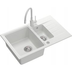 Quadron Peter HCQP57850BIK3323503WHM zlewozmywak z baterią biały/biały