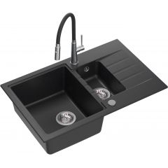 Quadron Peter HCQP57850CZK3922505BSBL zlewozmywak z baterią czarny/stal