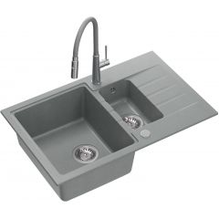 Quadron Peter HCQP57850SZK3922505BSGR zlewozmywak z baterią szary/stal