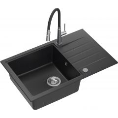 Quadron Peter HCQP7850CZK3922505BSBL zlewozmywak z baterią czarny/stal