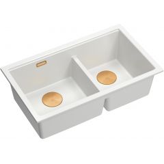 Quadron Logan HQL7645U1PVDC1U zlewozmywak graniteq 76x45 cm biały
