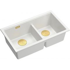 Quadron Logan HQL7645U1PVDG1U zlewozmywak graniteq 76x45 cm biały