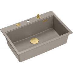 Quadron Marc HQM7650U4PVDG1 zlewozmywak graniteq 76x50 cm szary/grafitowy/onyx-beżowy