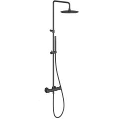 Ravak Espirit X070496 zestaw prysznicowy ścienny termostatyczny z deszczownicą czarny