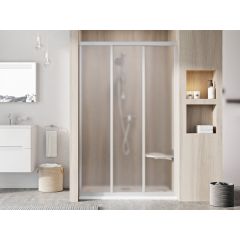 Ravak Supernova 00V70UR2ZG drzwi prysznicowe 90 cm rozsuwane satyna mat/szkło ze wzorem