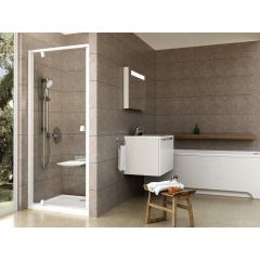 Ravak Pivot 03G40101Z1 drzwi prysznicowe 80 cm uchylne biały połysk/szkło przezroczyste