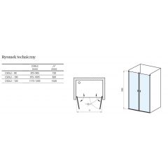 Ravak Chrome 0QVGC30LZ1 drzwi prysznicowe 120 cm uchylne czarny mat/szkło przezroczyste